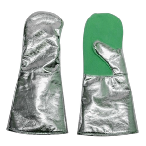 Gants de four robustes en cuir aluminisé, en tissu Para-Aramide épais, anti-vibration, avec manchette de sécurité, type mitaine, pour la protection contre les étincelles - Product Image 3