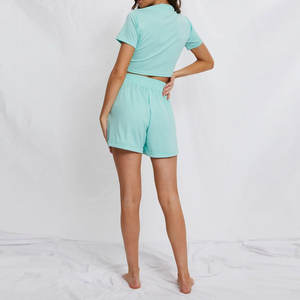 Soft Cotton Fabric Breathable Trendy Outdoor Wear Ladies Modern Style <b>Twin</b> <b>Set</b> Two Piece Outfit Relaxed Fit Top And Bottom <b>Set</b> - Product Image 4