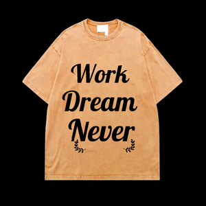 T-shirt Streetwear Premium Work Dream Never Solid, Coupe Oversize, Tissu Lourd, Vêtement Décontracté, Fabricant, Polyester/Coton - Product Image 6
