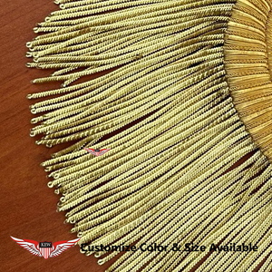 Hombreras de Teatro de Lujo en Metal Dorado, Diseño Ecológico, Personalizadas, con Flecos, Hechas a Mano - Product Image 2