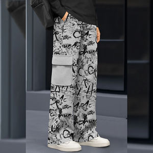 Pantalon cargo 100 % coton pour homme – Confortable, utilitaire, décontracté, taille mi-haute élastique - Product Image 4