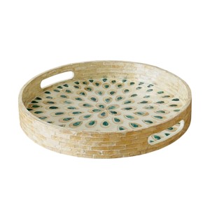 Bandeja de Servir de Lujo con Incrustaciones de Madreperla Hecha a Mano, Bandeja Decorativa para el Hogar, Hotel, Restaurante, para Servir y como Regalo - Product Image 4
