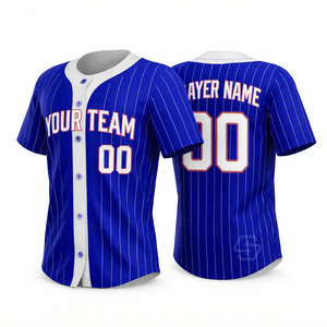 Maillot de baseball de haute qualité pour homme, avec nom du joueur, manches courtes, boutons sur le devant, maille respirante, impression numérique, polyester, coupe classique - Product Image 5