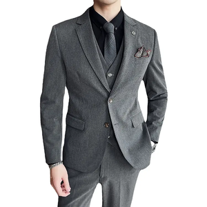 Charcoal Grey Velvet Shawl Lapel Tuxedo <b>Men</b> Luxury Wool Blend Bespoke Tailored Wedding Party High Quality <b>Men</b>’s Suits Sets - Product Image 1
