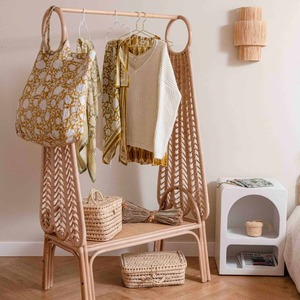 Porte-vêtements en rotin, présentoir à vêtements, best-seller, rangements pour vêtements, prix compétitif - Product Image 2