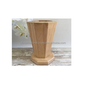 Vase en bois rustique pour la décoration intérieure vase fait main avec et naturel poli avec salon décoratif prix bon marché - Product Image 1