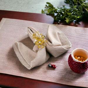 Vente chaude Élégant Sparkle Perle Rond De Serviette À La Main De Luxe Décoration De Table De Noël Parties Usine En Gros Papier Verre - Product Image 6