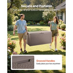 Contenitore da Esterno in Resina da 100 Galloni, Impermeabile, per Mobili da Giardino, Giocattoli, Asciugamani, per Cortile o Esterni, 100% Impermeabile - Product Image 6