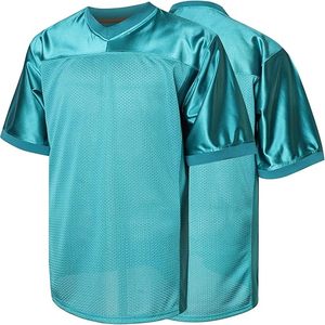 เสื้อฟุตบอลคอวีสีฟ้ามิ้นท์เสื้อยืดกีฬาโพลีเอสเตอร์แขนสั้นน้ำหนักเบาสีน้ำตาลส้มขาวน้ำเงินเขียว - Product Image 1