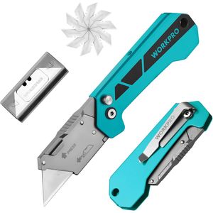 Navaja de Bolsillo Plegable de Cambio Rápido con Clip para Cinturón y Bloqueo de Eje, Cuchillo Utilitario con 10 Cuchillas Adicionales, Cuchilla para Abrir Cajas, Cuchilla de Afeitar - Product Image 1