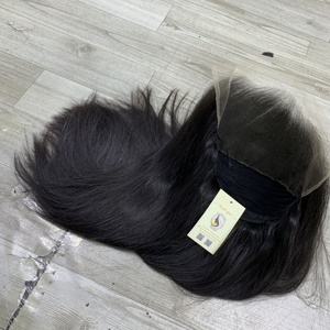 Perruques en cheveux humains vietnamiens naturels lisses noirs personnalisées, perruques en dentelle suisse droite 5x5 HD, perruques en cheveux humains du Vietnam - Product Image 5