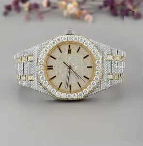Montre Homme Haut de Gamme Aurora Shine Quartz Moissanite Diamant, Style Hip Hop Iced Out, Montre-Bracelet Tendance - Product Image 3