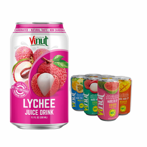 เครื่องดื่มน้ำผลไม้ลิ้นจี่ไม่มีน้ำตาล330มล. ฉลากส่วนตัว oM/odm ราคาโรงงานตัวอย่างฟรีผู้ผลิตเวียดนาม - Product Image 1