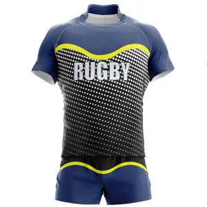 Uniforme de Rugby Personalizado para Hombre, Secado Rápido, Poliéster 180GSM, Impresión por Transferencia de Calor, Ropa de Equipo OEM, Suministro al por Mayor - Product Image 2