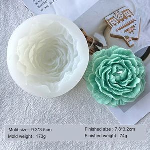 แม่พิมพ์ซิลิโคนรูปดอกโบตั๋นขนาดใหญ่ 3 มิติ สำหรับทำสบู่และเทียน DIY แม่พิมพ์รูปดอกไม้ที่ทนทาน สำหรับเรซิ่นและขี้ผึ้ง - Product Image 5