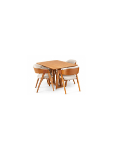 Modern <b>Luxury</b> Wooden <b>Dining</b> Table with <b>6</b> Armchairs Mid Century Style Premium Stable <b>Dining</b> Furniture for Home Hotel Restaur - Product Image 3