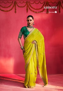 Sari brodé magnifique pour femme, idéal pour mariage, fête ou occasion festive, tenue ethnique traditionnelle au look élégant et design. - Product Image 1