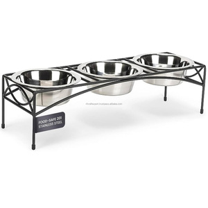 Recién llegado, cuencos de alimentación para gatos de acero inoxidable Premium 5L, soporte elevado automático moderno, cuencos de agua de hierro negro para mascotas, comederos - Product Image 1