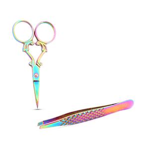 Fabriqué en acier inoxydable de haute qualité, durabilité, résistance à la rouille et utilisation sûre sur les peaux sensibles ensemble de pinces à sourcils - Product Image 1