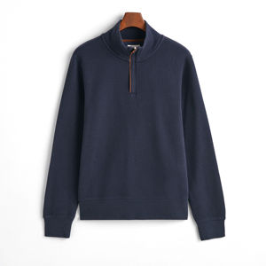 Sweat-shirt Homme Hiver à Demi-Zip Manches Longues Séchage Rapide Personnalisable Service OEM 100% Coton Respirant pour Entraînement en Extérieur - Product Image 1