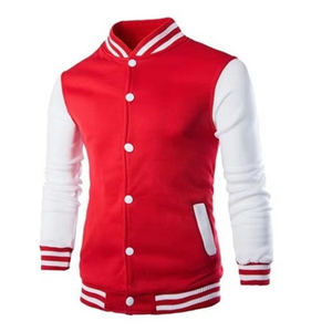 Custom Logo High Quality French Terry Team Uniform Men's College Jackets Wholesale Blank <b>Plain</b> Varsity Baseball Jacket - Product Image 1
