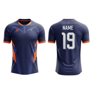 Maillot de football américain personnalisé en gros avec impression par sublimation, col en V, logo personnalisé, extensible, respirant, en polyester anti-humidité - Product Image 2