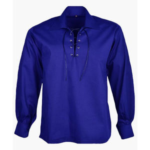 Camisas Jacobite para Hombre, Antiarrugas, Ecológicas, 100% Algodón Twill, Mangas de Encaje, Camisa Formal, Kilt Escocés Ghillie - Product Image 1