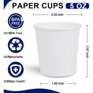 Set di 300 Mini Bicchieri di Carta Bianchi da 5 oz, Piccoli Bicchieri Usa e Getta per Bagno e Supermercato, Bicchieri da 5 Once per Feste di Compleanno - Product Image 2