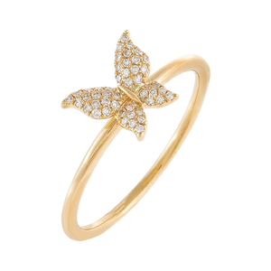 Wholesale Jewelry Fashion Trendy <b>Dainty</b> Butterfly <b>Rings</b> 925 Silver Lab Grown Diamond in 10K 14K 18K Yellow Gold Birthday Gift - Product Image 4