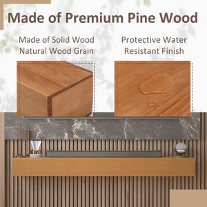 Solid Pine 60\" <b>Wall</b> Mounted <b>Floating</b> Shelf Natural Fireplace Mantel Accessory - Product Image 4