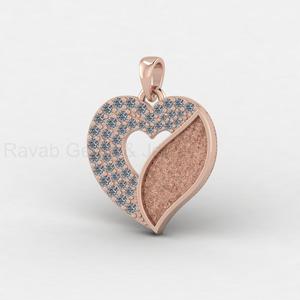 Solid 925 Silver 23mm Blank Bezel Heart Shape 18K Gold Pendant With Pave CZ Setting For Necklace Making Keepsake DIY Jewelry - Product Image 2