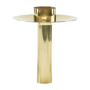 Elegante Portavelas de Latón con Acabado Dorado y Base Ancha, Acabado Duradero para Decoración del Hogar, Acabado Resistente para Iglesia o Bodas - Product Image 1