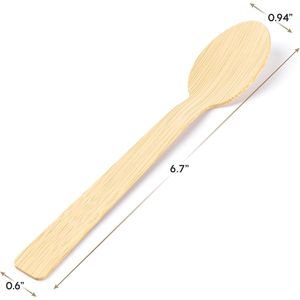 100 Cucchiai Monouso in Bambù Naturale, Biodegradabili ed Ecologici, per Feste ed Eventi all'Aperto - Product Image 1