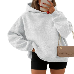 Sudadera con Capucha Extra Grande para Mujer, Estilo Y2K, con Logotipo Personalizado, de Forro Polar Ecológico, con Bolsillo Delantero, para Invierno - Product Image 1