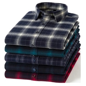 Factory Wholesale Comfortable <b>Plaid</b> 100% Cotton Long Sleeve Casual Men's Flannel <b>Shirt</b> - Product Image 5