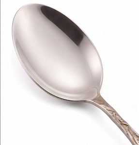 Cuillère à miroir sculptée en forme de rose, finition polie miroir, bol antique à poignée brossée, en acier inoxydable, pour restaurant, fête et événement - Product Image 2