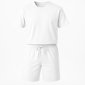 Ensemble T-shirt et short surdimensionné en coton épais délavé à imprimé vintage personnalisé, avec T-shirts à séchage rapide pour hommes – Collection Printemps - Product Image 2