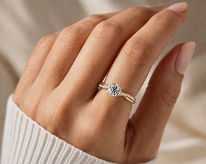 Anillo de Compromiso de Lujo Vintage con Diamante Cultivado en Laboratorio, Corte Brillante, Certificado IGI, Oro 10K 14K 18K, Unisex - Product Image 1