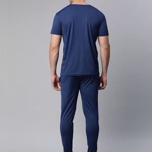 <b>Men</b> Polyester/Cotton Eco-Friendly 320g Everyday <b>T</b>-<b>Shirt</b> O-Neck Casual <b>Striped</b> Tee Custom Logo OEM ODM Wholesale Supplier Premium - Product Image 3