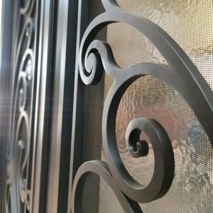 Puerta de Entrada Exterior de Hierro Forjado Tradicional de Lujo, Diseño Abatible, Revestimiento en Polvo Resistente al Óxido, Fácil Montaje - Product Image 4