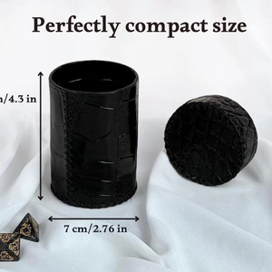 Gobelets à dés en cuir véritable noir de haute qualité, sur mesure, avec logo de marque personnalisé - Product Image 6