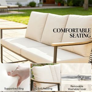 Divano da Giardino Doppio Color Kaki, Arredamento da Esterno di Alta Qualità - Product Image 4