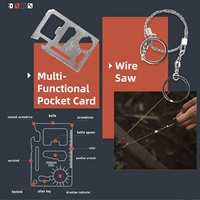 Kit de survie d'urgence 14 en 1, équipement de camping tactique, accessoires avec couteau, boussole, allume-feu pour la randonnée en plein air, ensemble d'outils