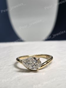 Pear Cut VVS Moissanite Diamond Engagement <b>Ring</b> Rhodium Plated <b>925</b> Sterling <b>Silver</b> Elegant <b>Ring</b> For Women Daily Wear <b>Ring</b> - Product Image 2