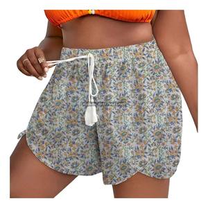 New Women Designer Printed Clothes Summer Printed Rope Drawstring Waist Wrap Shorts Women 100% Cotton Fabric Hand Block Printed - Product Image 3