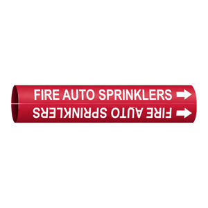 Marqueurs de tuyaux pour sprinklers automatiques Brady Fire, à clipser/à fixer par sangle, pour utilisation à haute température - Product Image 1