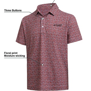 Polos de golf de alto rendimiento para hombre, manga corta con logotipo personalizado, estampado en tejido de punto, secado rápido, venta al por mayor directa de fábrica - Product Image 2