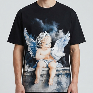 Camiseta con estampado gráfico personalizado, nuevo estilo moderno, tela de jersey 100% algodón, camiseta de manga corta unisex para un uso cómodo. - Product Image 6