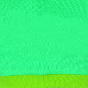 Men's Solid Color Short Sleeve Knitted Polo Shirt Casual Style Regular Fit Green with <b>Black</b> Trim Collar and Cuffs - Product Image 6