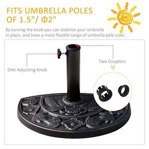 Base per Ombrellone da Esterno da 9 kg in Resina Moderna, Supporto per Palo da 3,8 cm e 4,8 cm, per Hotel e Giardini, Ombrellone Decorativo da Esterno - Product Image 6